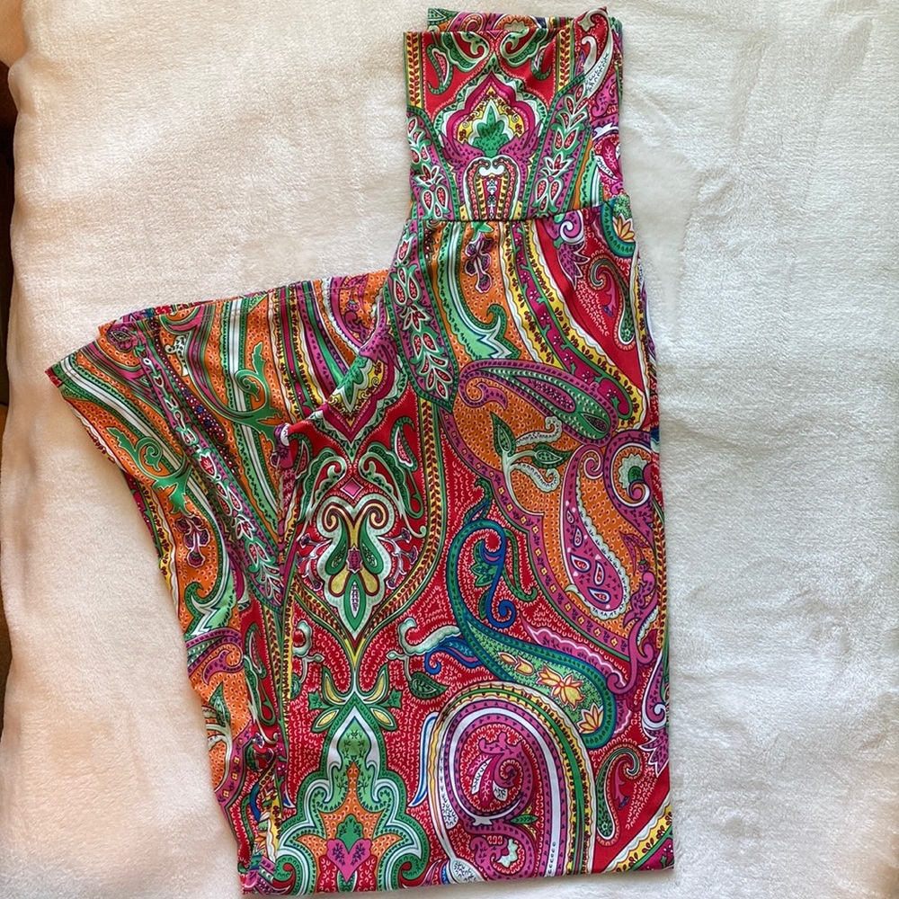 Like new Pixi and Ivy, bright, fun, summer wide leg palazzo pants.